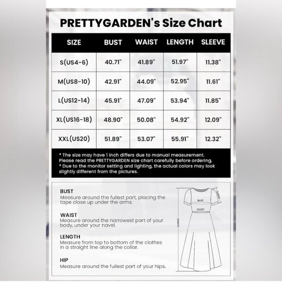 PRETTYGARDEN Summer Button Up Size Medium Bric Brac Maxi Dress Blue White Pom - Picture 7 of 7